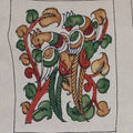 Cream Kalamkari silk fabric piece with placement pattern and border