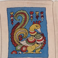 Blue Kalamkari Bangalore Silk cloth patch with border detail and Pen 9009 design