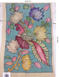 Kalamkari Annakpakshi Bird floral blue patch with border