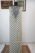 Ajrakh handblock kala cotton Kurti /top material/ Ivory / Block pattren 1