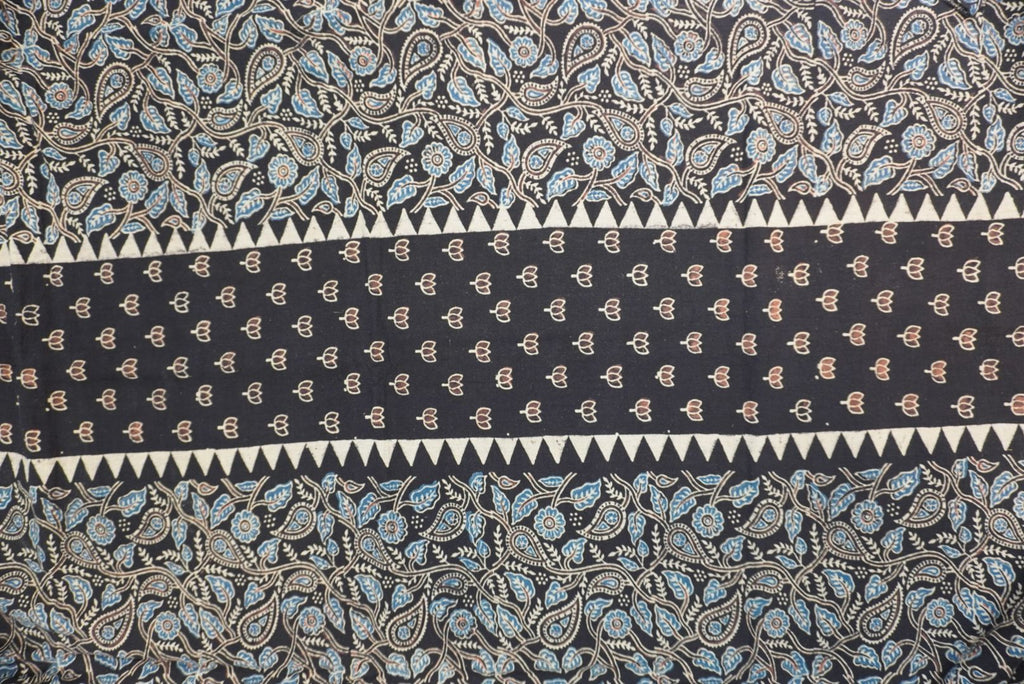 Ajrakh handblock kala cotton Kurti /top material/ black/ Block pattren 16