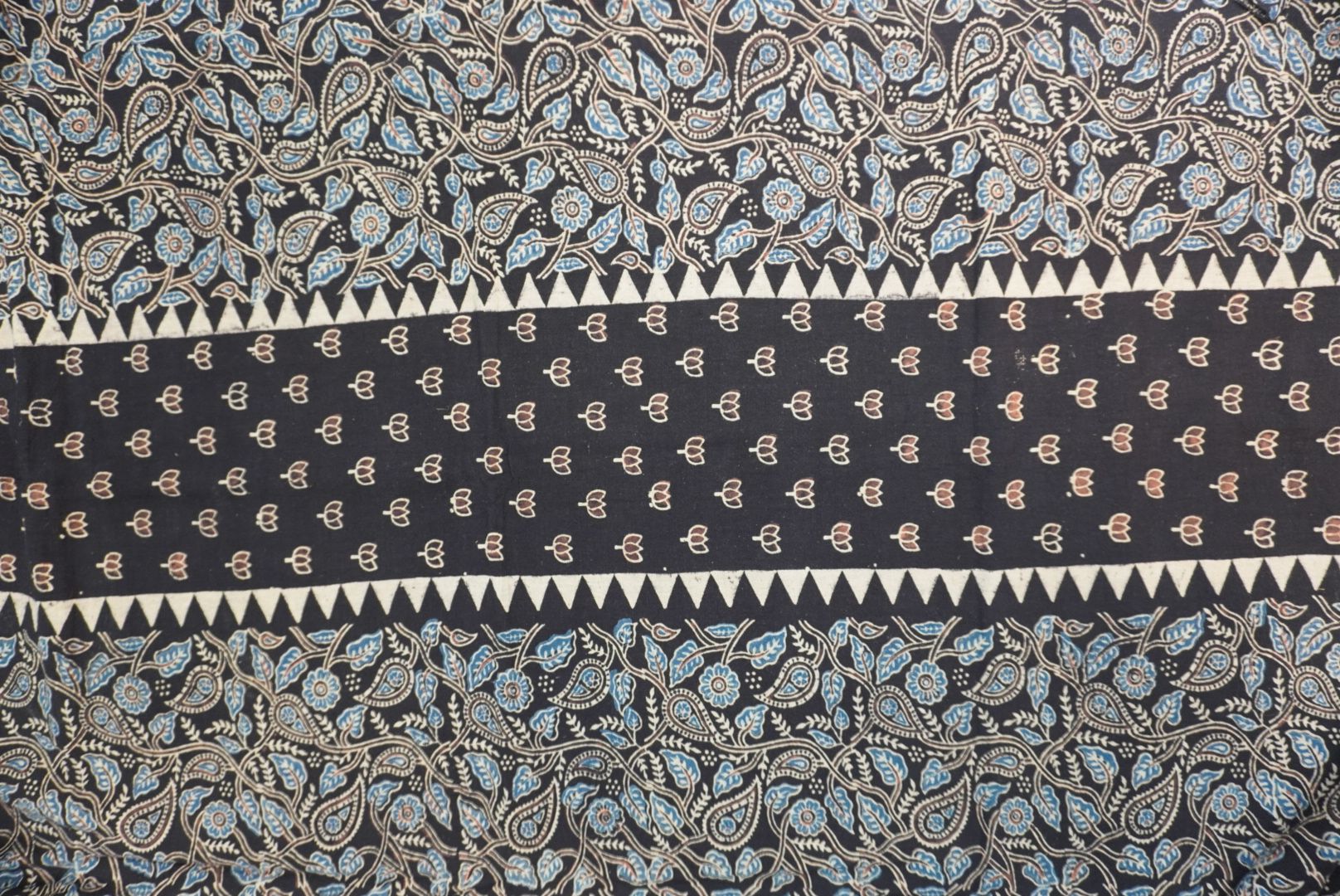 Ajrakh handblock kala cotton Kurti /top material/ black/ Block pattren 16