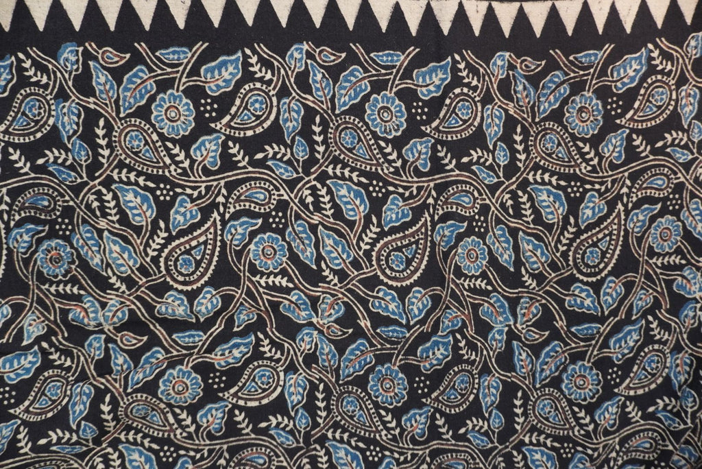 Ajrakh handblock kala cotton Kurti /top material/ black/ Block pattren 16