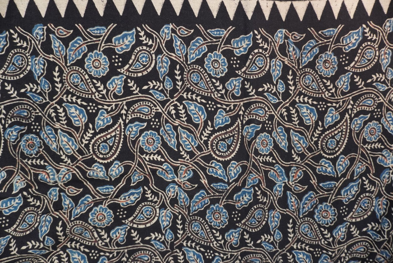 Ajrakh handblock kala cotton Kurti /top material/ black/ Block pattren 16