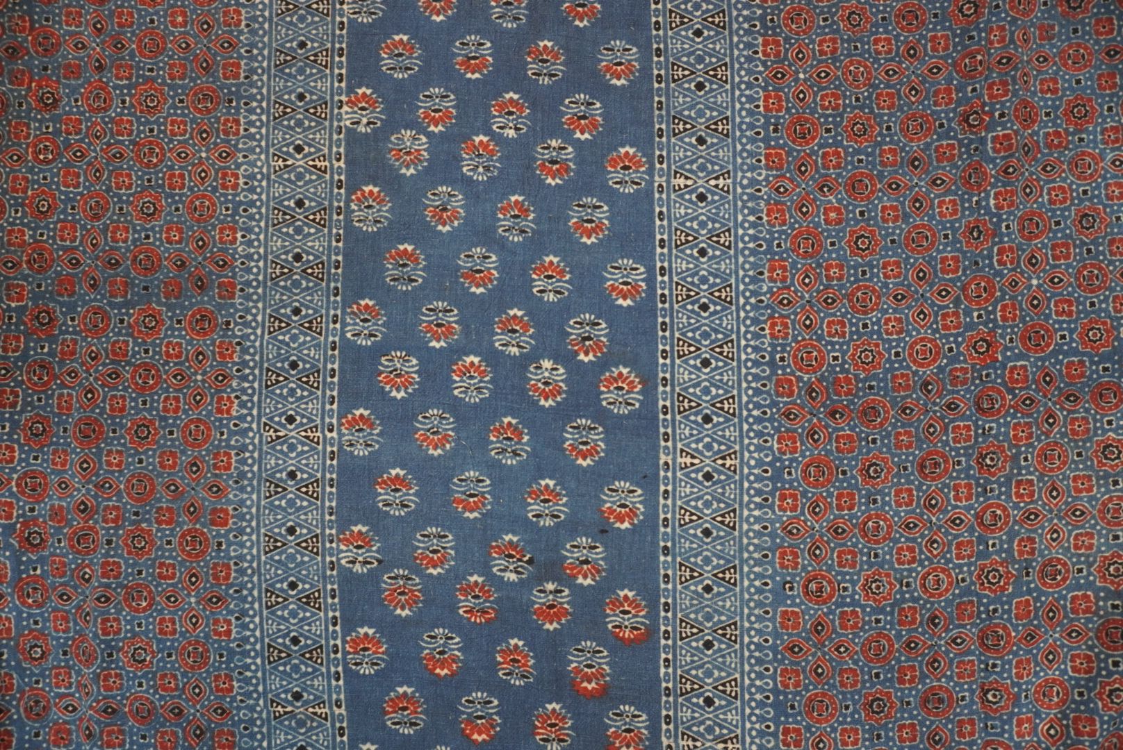 Ajrakh handblock kala cotton Kurti /top material/ indigo blue / Block pattren 10