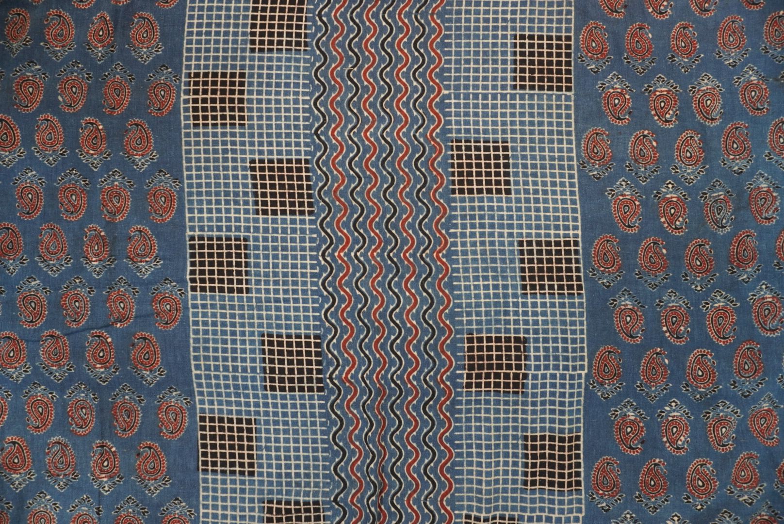 Ajrakh handblock kala cotton Kurti /top material/ indigo blue / Block pattren 6