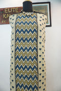 Ajrakh handblock kala cotton Kurti /top material/ ivory/ Block pattren 9