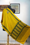 Ajrakh modal stole-yellow/ polka dot design