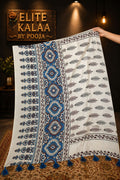 Bagh Maheshwari Silk Saree Grey Floral