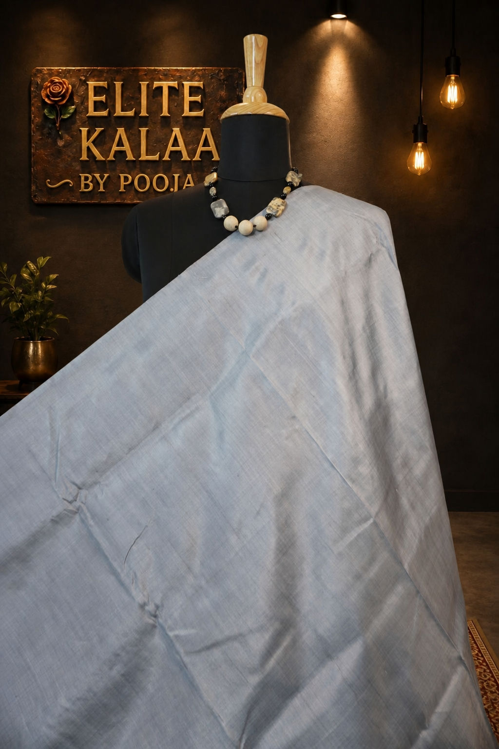Katan Silk Plain Saree Grey