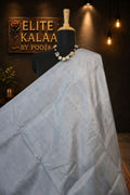 Katan Silk Plain Saree Grey