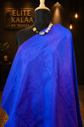 Katan Silk Plain Saree Violet - Blue