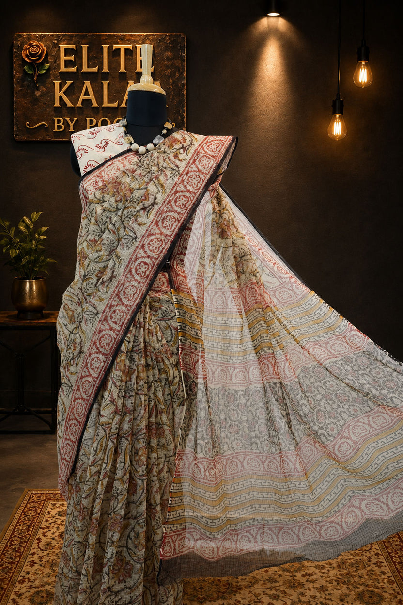 Handblock Kota Saree Design 4 with Border