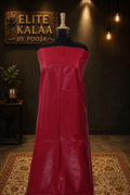 Desi Tusser Handloom Tusser Fabric Piece Red