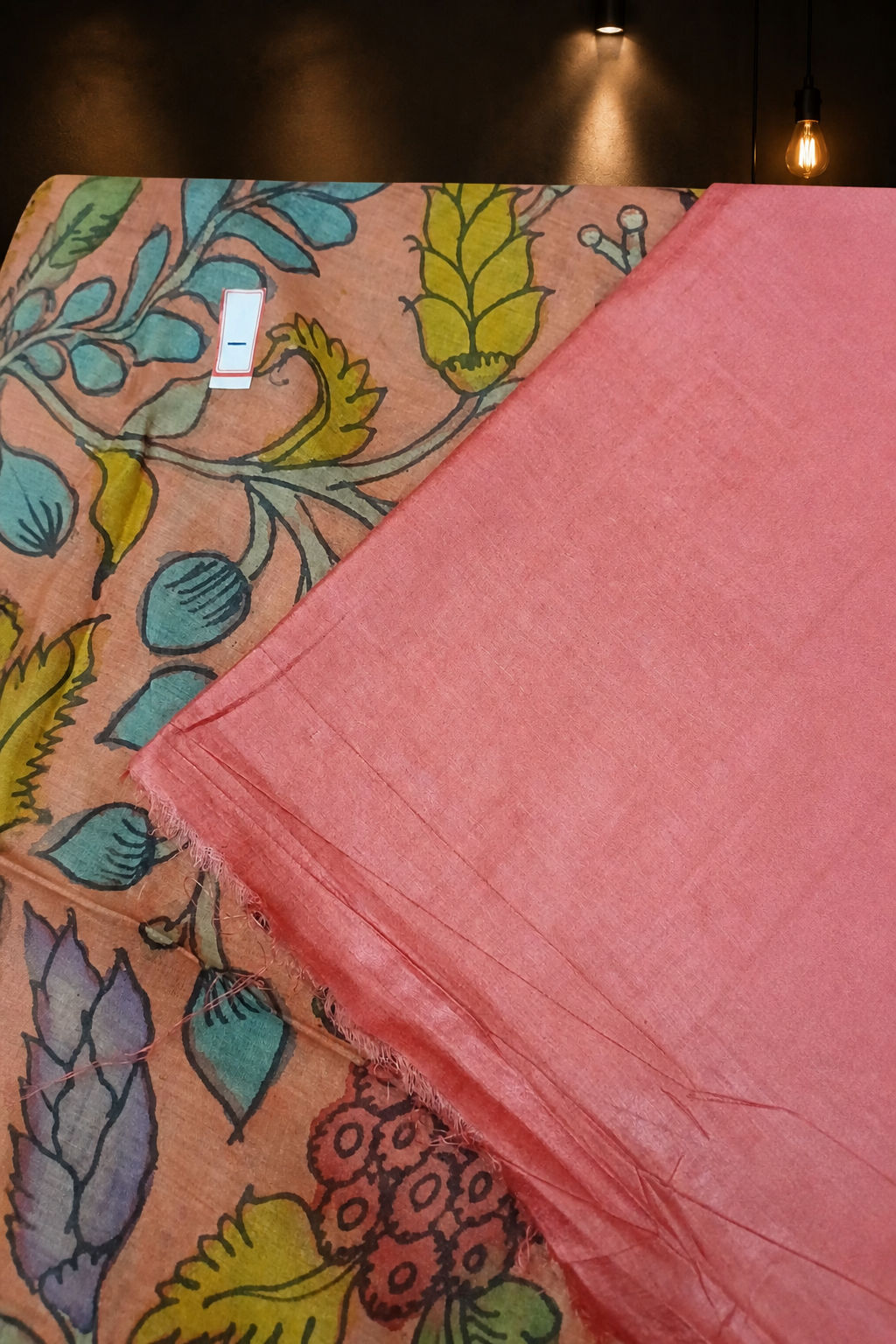 Desi Tusser Handloom Fabric Dusty Pink
