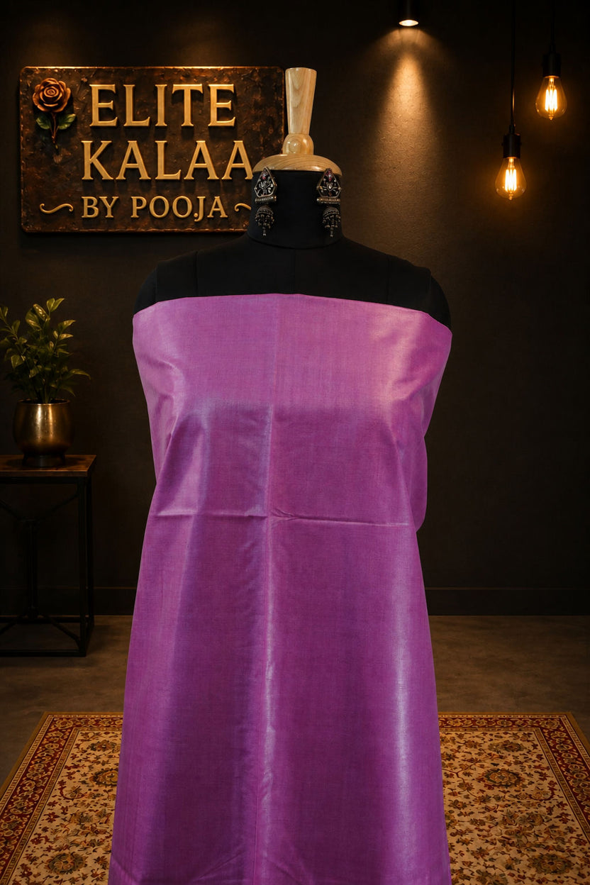 Desi Tusser Handloom Fabric Light Pink
