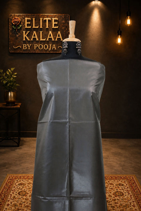Desi Tusser Handloom Fabric Dark Grey