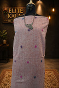 Bhujodi Kala Cotton Kurti Fabric Peach Front Chomuk Work