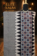 Ajrakh Handblock Kala Cotton Kurti Fabric Ivory Block Print Design 16