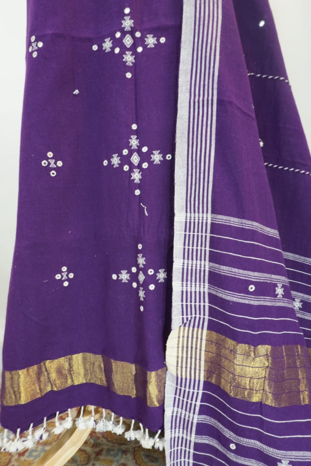 Bhujodi Kala Cotton suit fabric/Purple