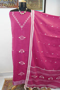 Bhujodi Kala Cotton suit fabric - magenta pink