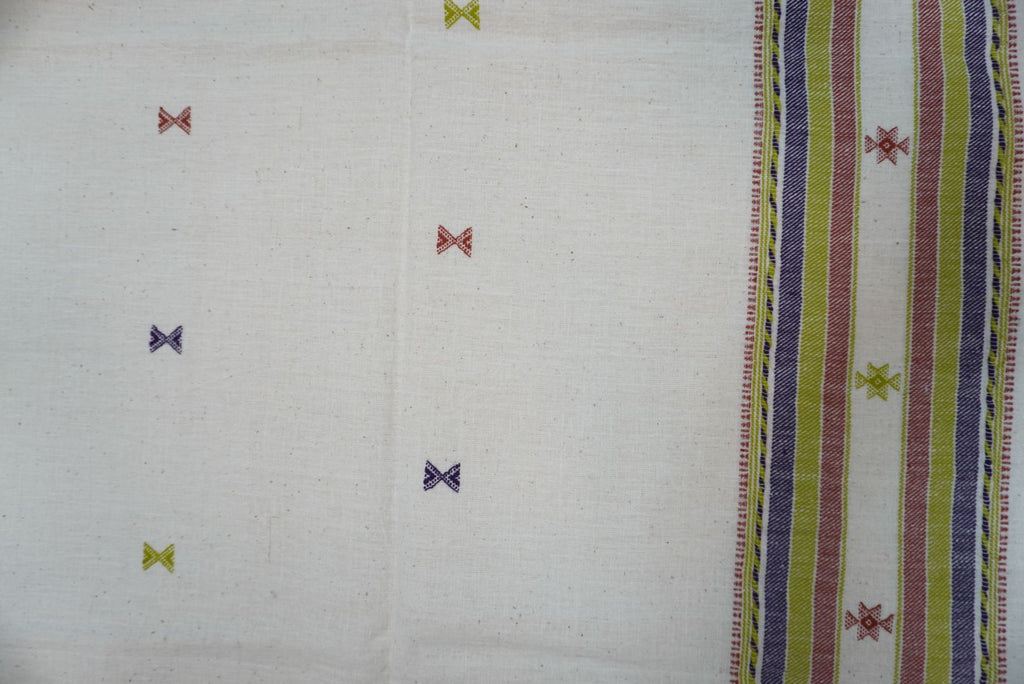 Bhujodi Kala cotton kurti/ neck chomuk and daaman work/off white
