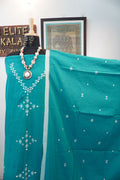 Bhujodi kala cotton 3 piece suit/Rama Green design 1