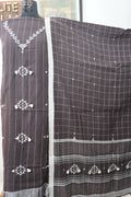 Bhujodi kala cotton 3 piece suit/ brown/Design 2