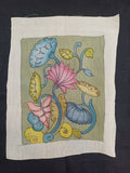 Green Kalamkari patch with Kamal Alekhan motif and placement pattern, 11x9 inch