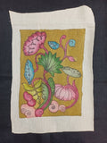 Mustard Kalamkari Bangalore silk patch with Kamal Alekhan floral design and 11x9 inch size