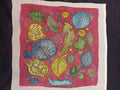 Pink Kalamkari floral patch with a bordered finish and 13x13 Inches size