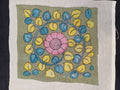 Green Kalamkari Bangalore Silk patch with a leaf floral motif and a clean floral design