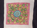Pink Kalamkari floral patch with a leaf-floral motif and clean borderless look