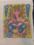 Multicolor Ganesha Kalamkari patch with border detail and 12x10 Inch size