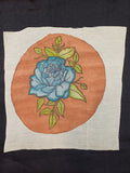 Kalamkari round patch in rose with a round design and 11 inch diameter