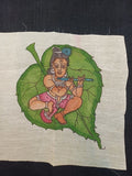 Cream Kalamkari patch with elegant placement pattern in 8 inch by 6 inch size