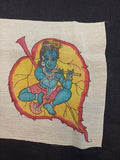 Cream Kalamkari patch with elegant figurative design and clean textile artwork look