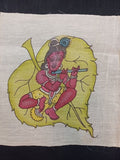 Cream Kalamkari patch with a figurative design and 8 inch by 6 inch size