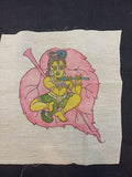 Kalamkari Leaf Kanha figurative patch in an elegant design, 8 inch by 6 inch