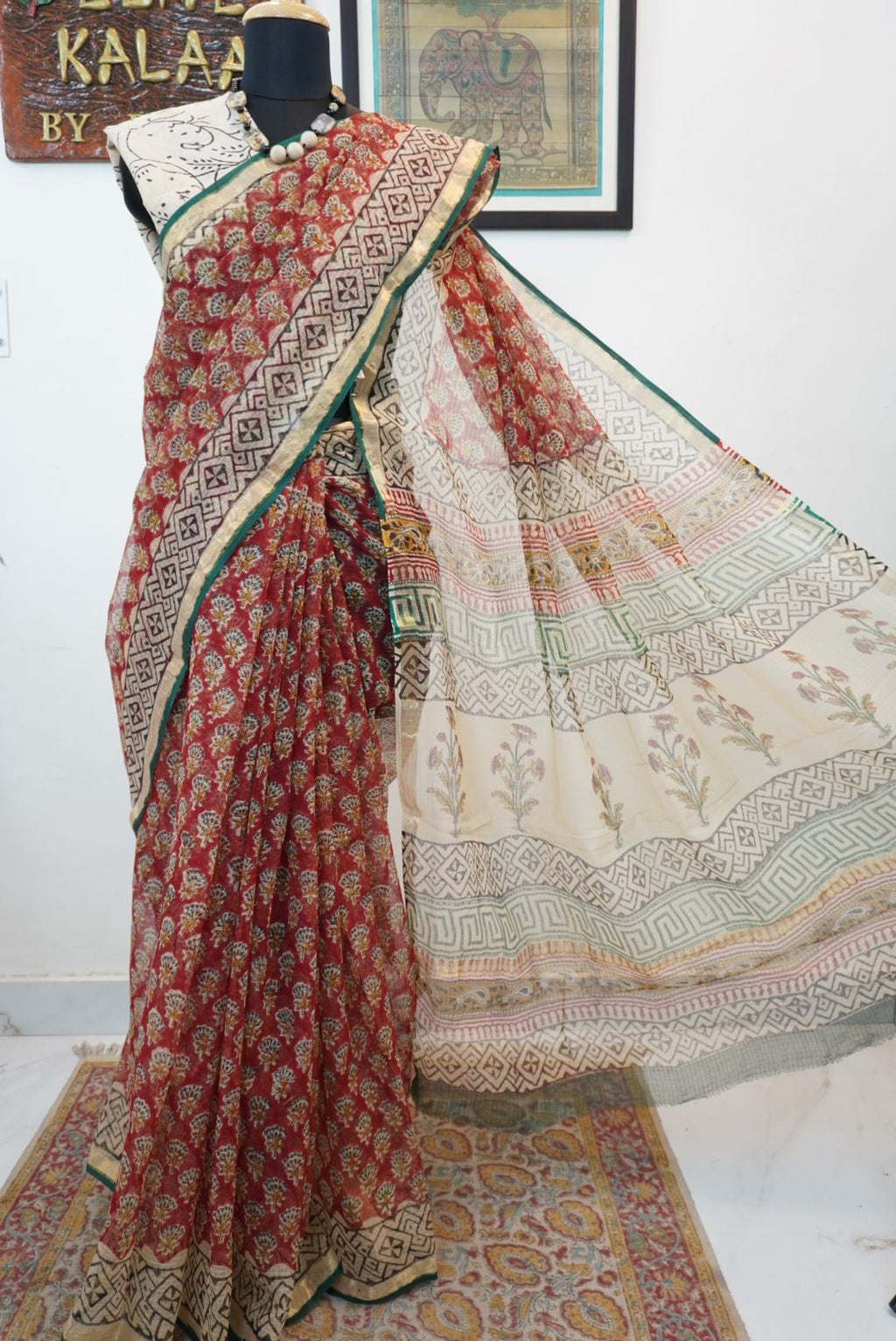 Handblock kota saree/ design 3