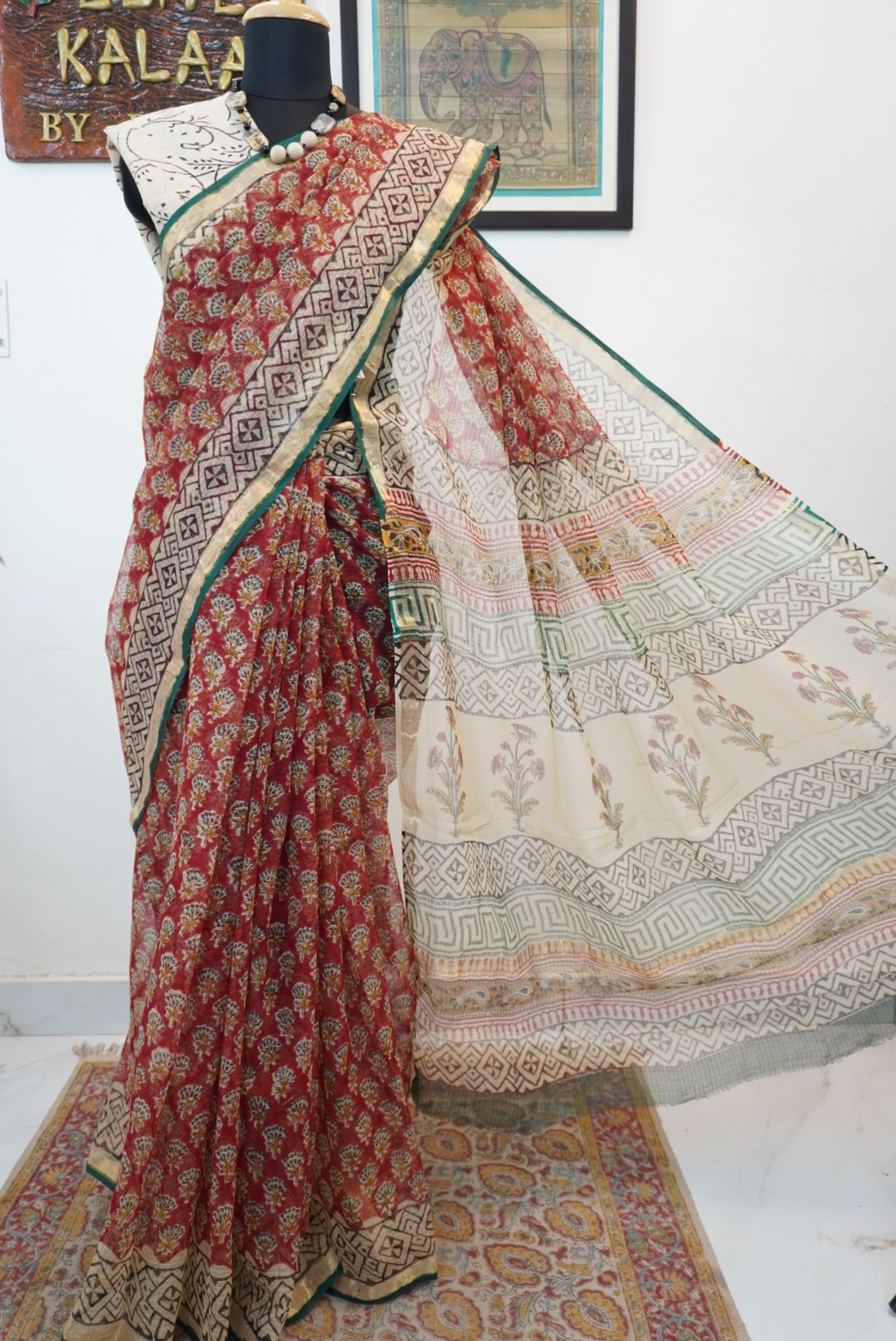 Handblock kota saree/ design 3