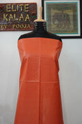 Tusser by desi tusser handloom fabric - orange