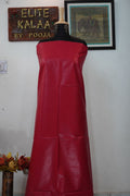 Tusser by desi tusser handloom fabric - red