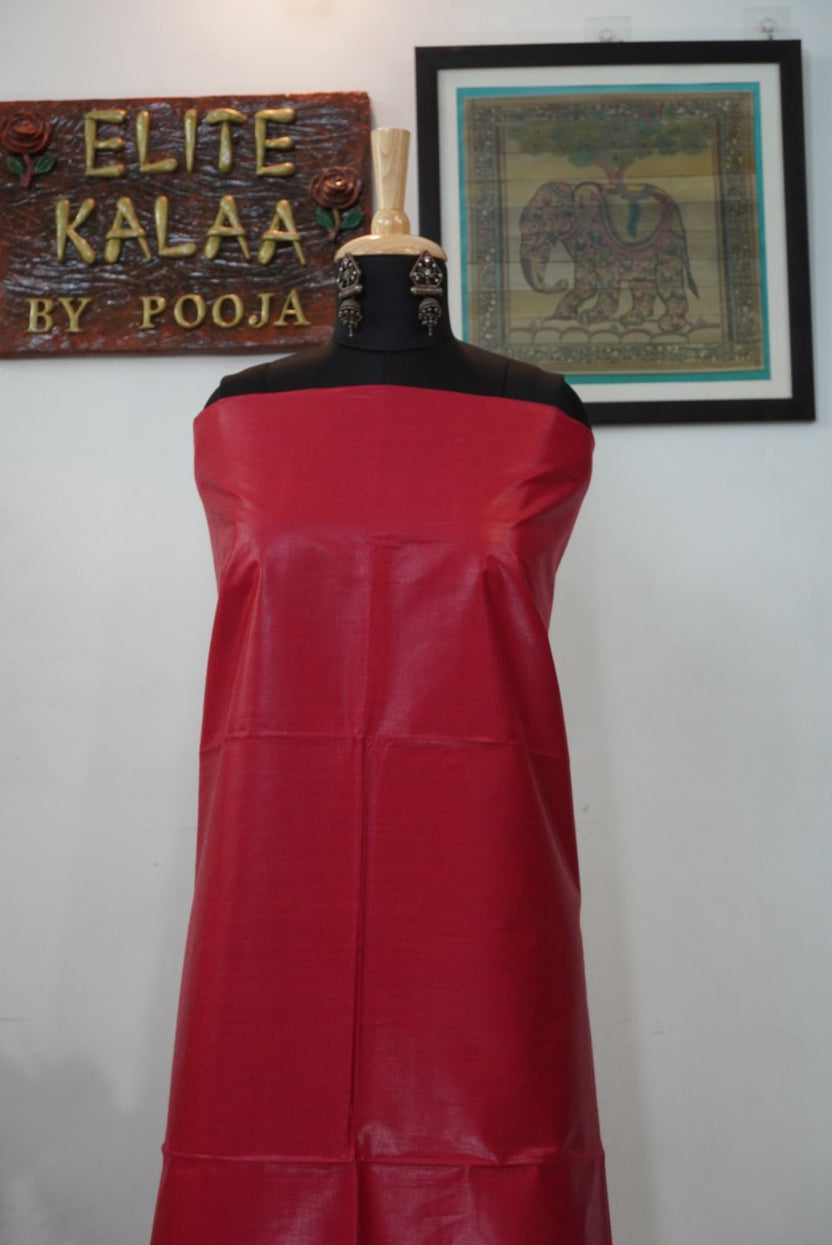 Red solid fabric piece with a plain, simple design