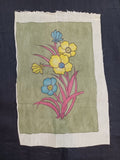 Kalamkari Bangalore Silk patch with a poppy flower motif and Mughal-03 design reference in 12x9 Inch size.